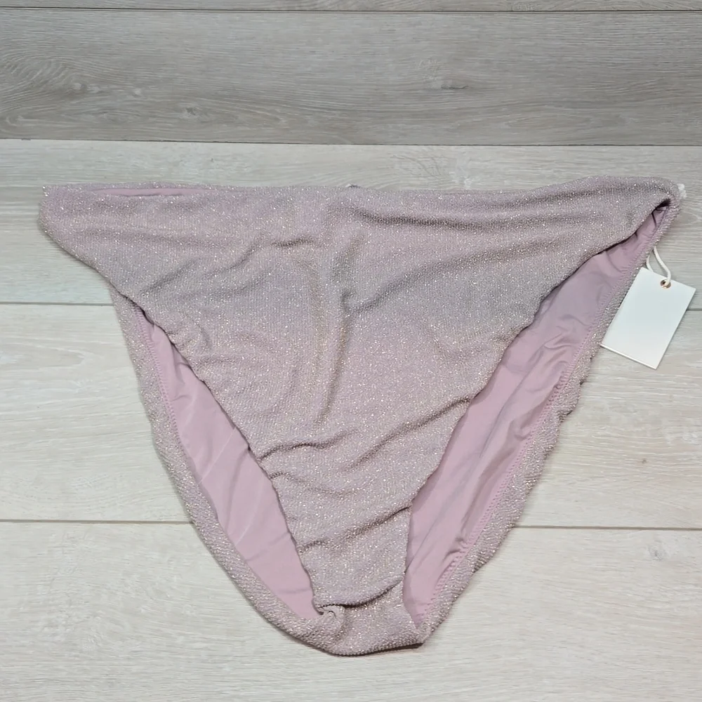 NWT Good American Women Sparkle Better Bikini Bottom Swim sz 7/4XL